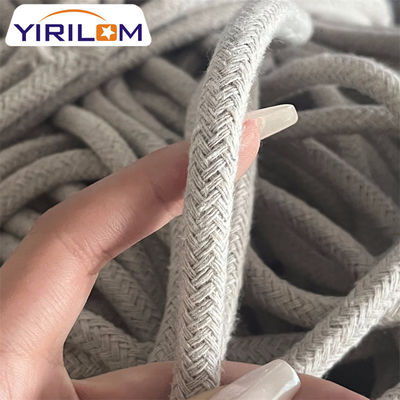 China Fabricante de material de linha Cordas de algodão personalizadas 3mm espessura cinza natural de algodão artesanal