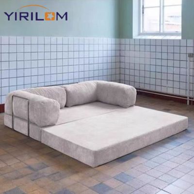 Sofá Seccional Modular Branco de Luxo Sala de Estar Moderna Sofá Compacto a Vácuo Conjunto de Cama Material de Tecido para Hotéis