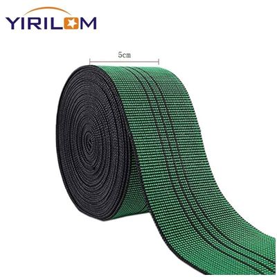 Bom preço Venda Quente Preço de Fábrica 4,8cm Cor Verde Fibra de Polipropileno Elasticidade fita de Sofá Webbing on-line