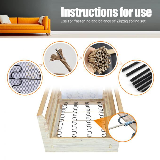 Acessório de móveis OEM 2.0mm fio de moagem de papel fio de fixação para sofá Zig Zag Spring 5