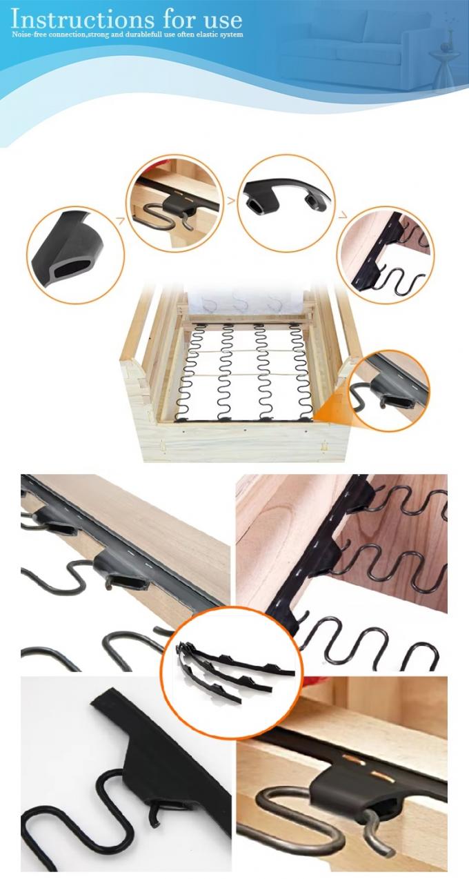 Acess&oacute;rios de Mobili&aacute;rio por Atacado Estrutura de Sof&aacute; Fixa&ccedil;&atilde;o Pl&aacute;stica Clipe Tira para Molas Zigzag 4